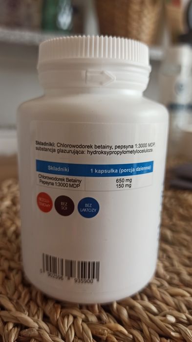 Betaina HCL,pepsine- 100 kapsułek