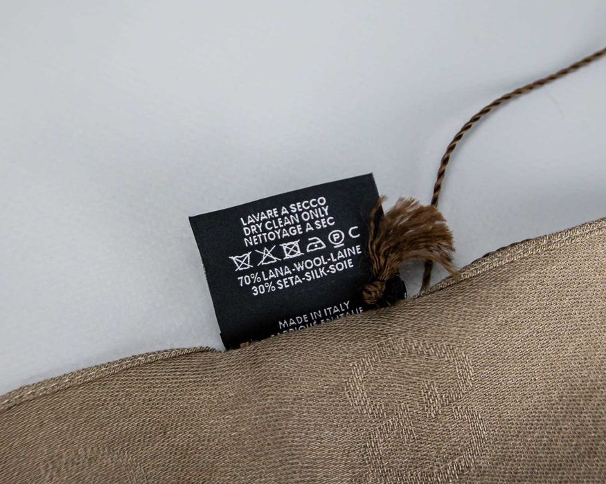 Монограмный шерстяной шарф Gucci.Шелковый палантин.Шаль.Кашемир