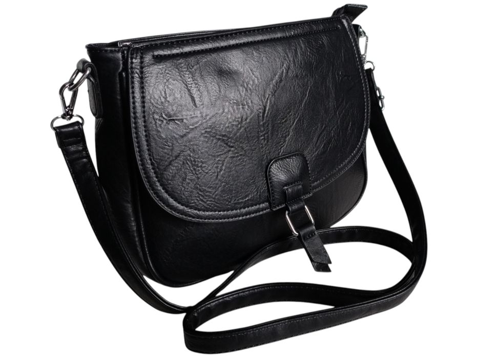 Torebka Damska, Modna Listonoszka Na Ramię, Czarny, Miejska A5