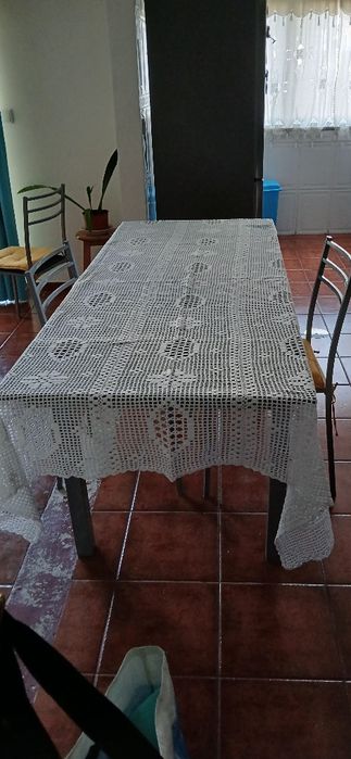 Toalha retangular de crochet