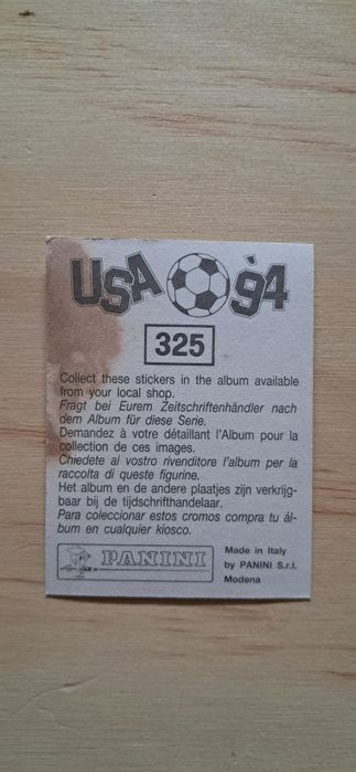 Cromo futebol Ireland(Usa 94)da Panini