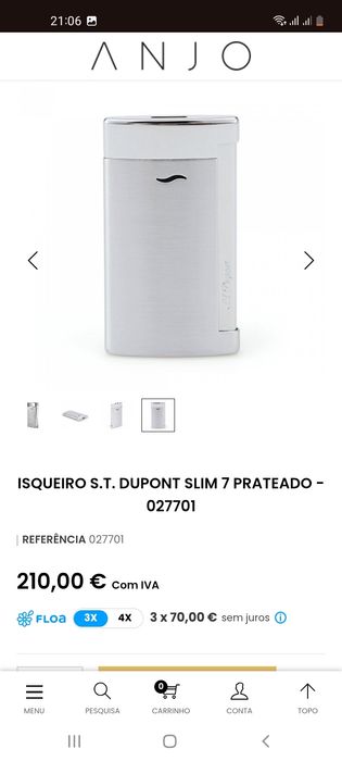 Isqueiro de luxo mais fino do mundo s.t dupont slim 7
