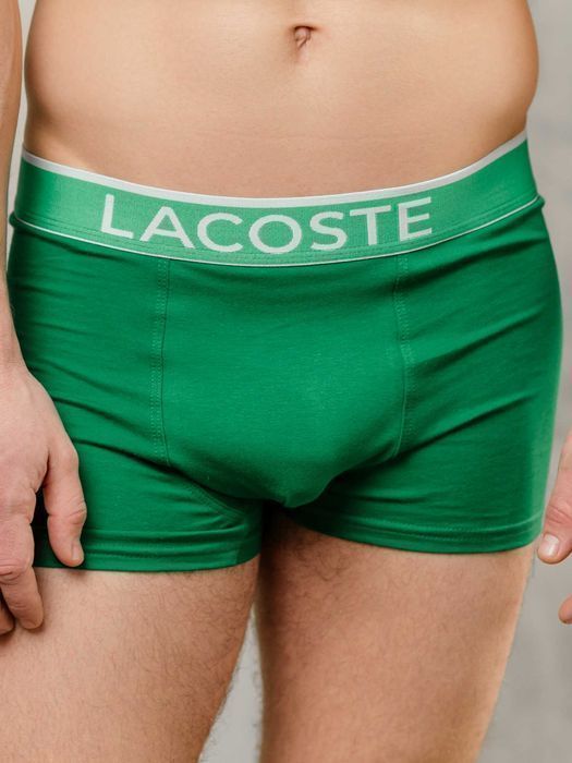 Чоловічі боксери Lacoste Green. Мужские трусы Лакоста зеленая резинка