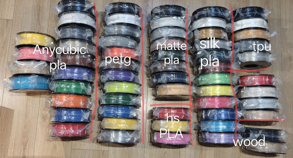 Filament Geeetech PLA Silk/Matte/HS/Wood/Marble/TPU/PETG; Anycubic PLA