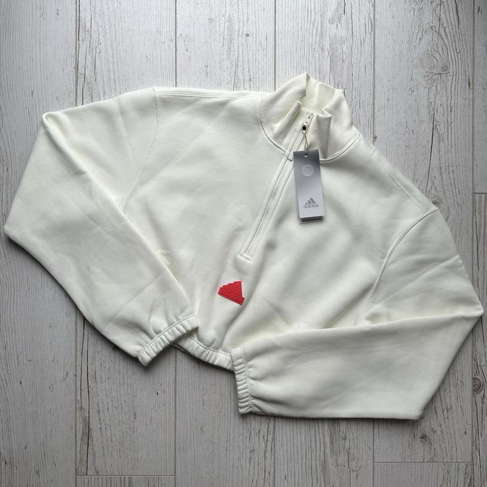 Bluza Cropped Half-Zip Sweatshirt Adidas off white