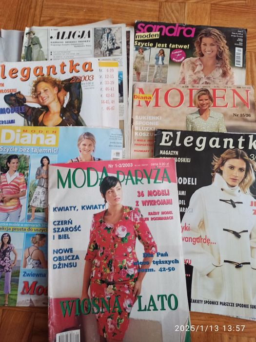 Różne żurnale Pramo ,elegantka itp.