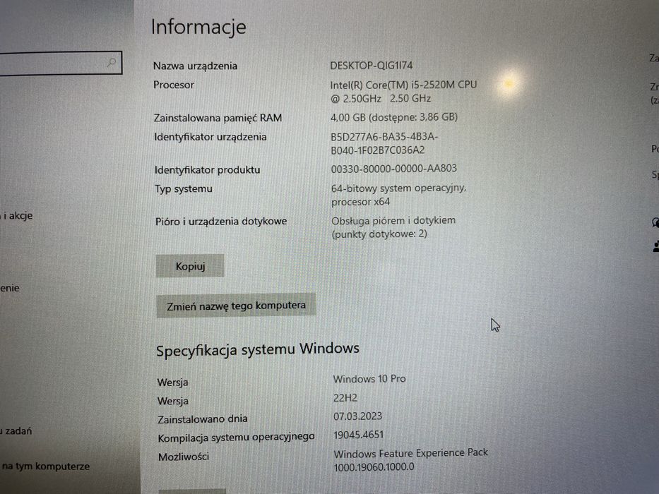 Laptop Fujitsu Lifebook T901 z funkcją tablet