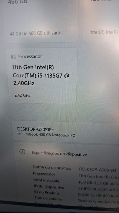 HP ProBook 450 G8 | i5-1135G7 | 16GB RAM | SSD 512GB | Windows 11 Pro