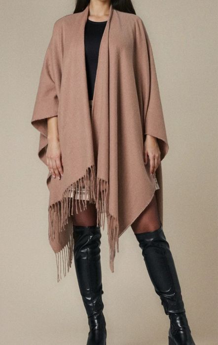 Nowe brązowe ponczo Sinsay Narzutka Szal Poncho