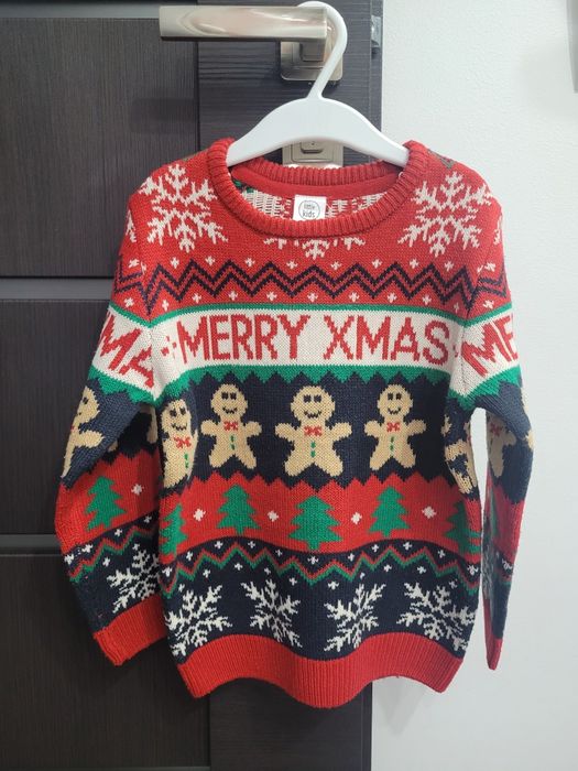 Sweterek świąteczny dla chłopca rozmiar 116