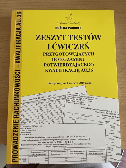 Zeszyt testów i ćwiczeń Padurek prowadzenie rachunkowości