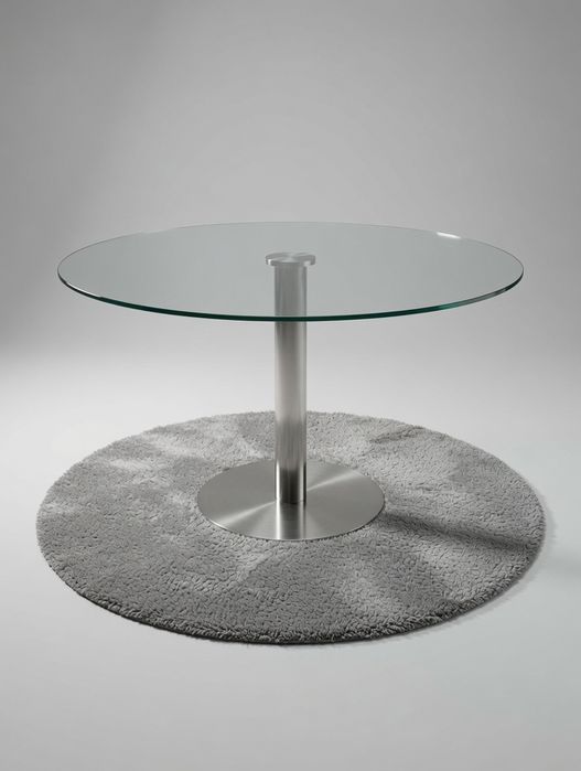 Mesa contemporânea_vidro temperado_usada_OFERTA duas carpetes usadas