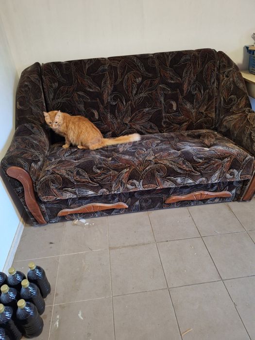 Диван розкладний темно кольоровий велюр