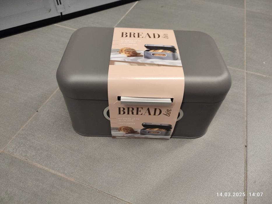 Nowy szary chlebak pojemnik na chleb