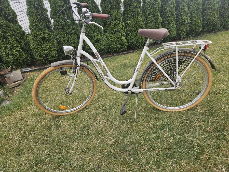 Rower kross biało brązowy