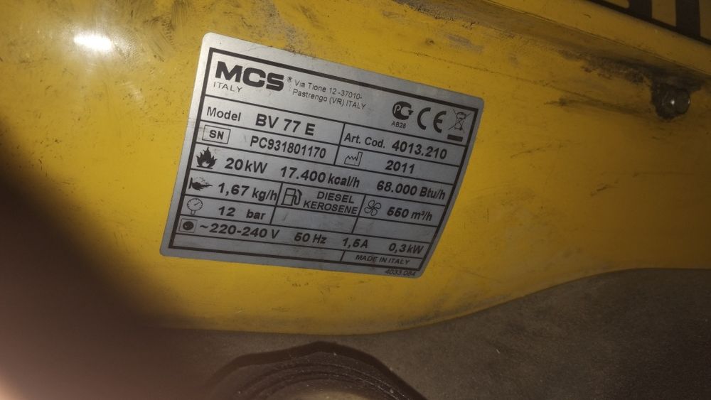 Nagrzewnica Master BV 77 E olejowa, diesel, ON, spalinowa