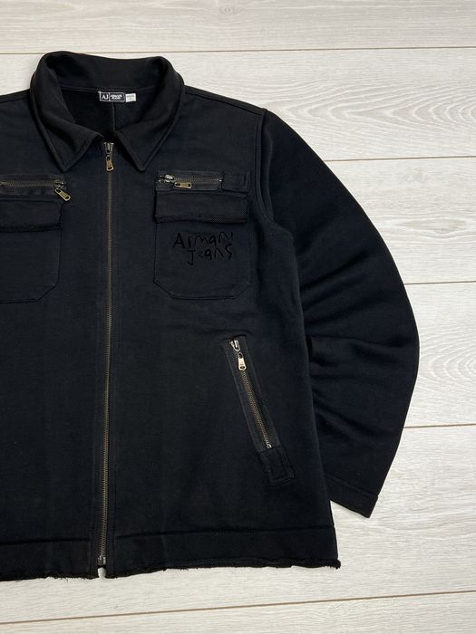Чоловіча вінтажна кофта зіпка armani jeans big logo