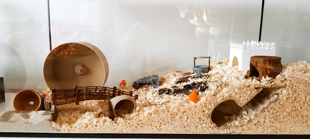 Klatka dla chomika – DUŻE akwarium 80×35×40 cm | naturalne | NOWE