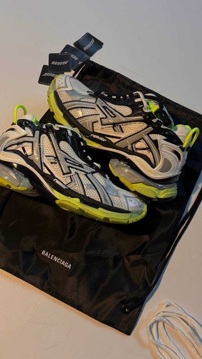 balenciaga runner archive drip style white yellow раннери сітка кросівки на літо