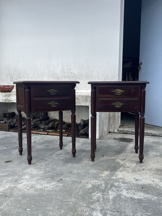 Mesas de cabeceira vintage madeira