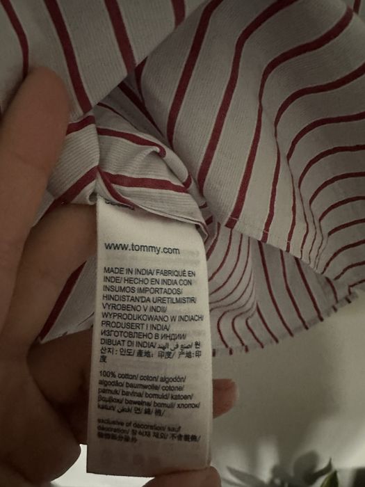 Nowa koszula męska z długim rękawem Tommy Hilfiger rozmiar 44 w prążki