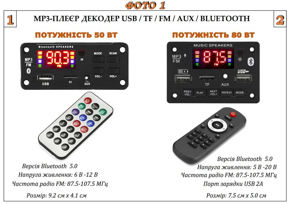 MP3 плеєр, модуль, декодер з пультом Bluetooth FM