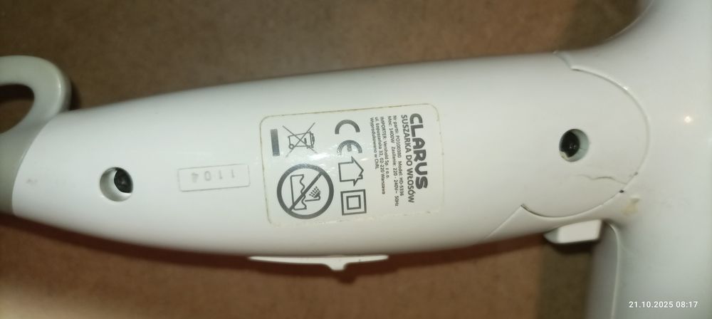 Suszarka do włosów clarus 1400 watt