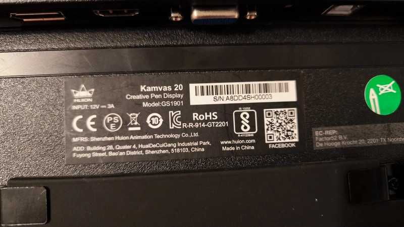 tablet desenho Huion Kamvas 20
