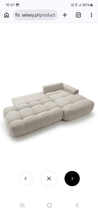 Nowy narożnik L lewostronny z funkcją spania, kanapa sofa tylko rozpakowany