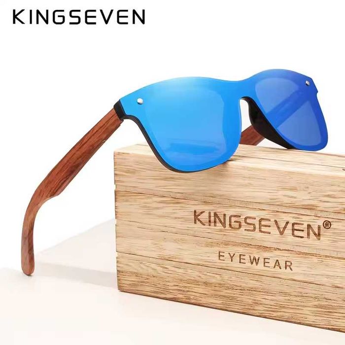 Окуляри KINGSEVEN Polarized UV400 сонцезахисні Blue Дерево Оригінал