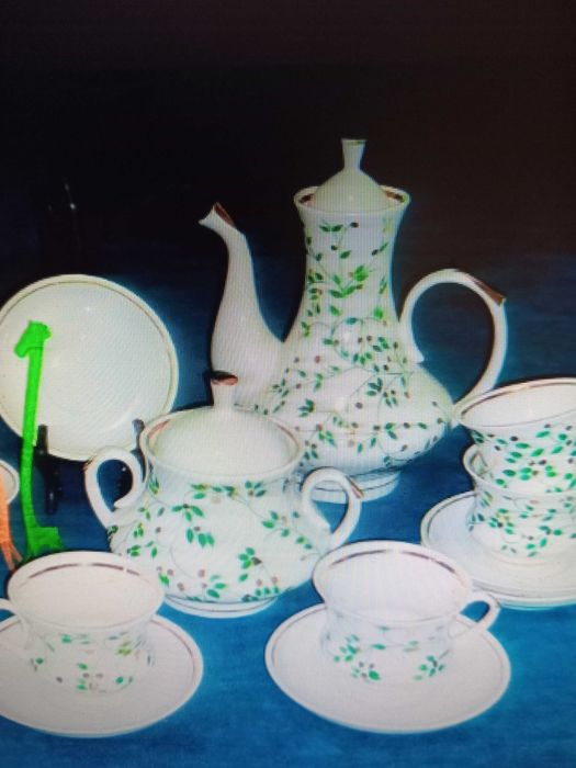 Винтажный кофейный фарфоровый сервиз. Городницкий фарфоровый завод