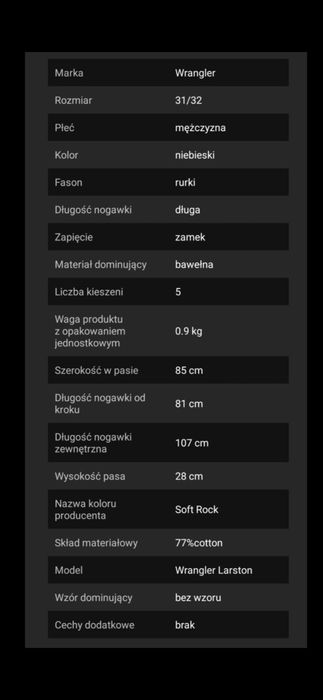 Spodnie Wrangler nowe