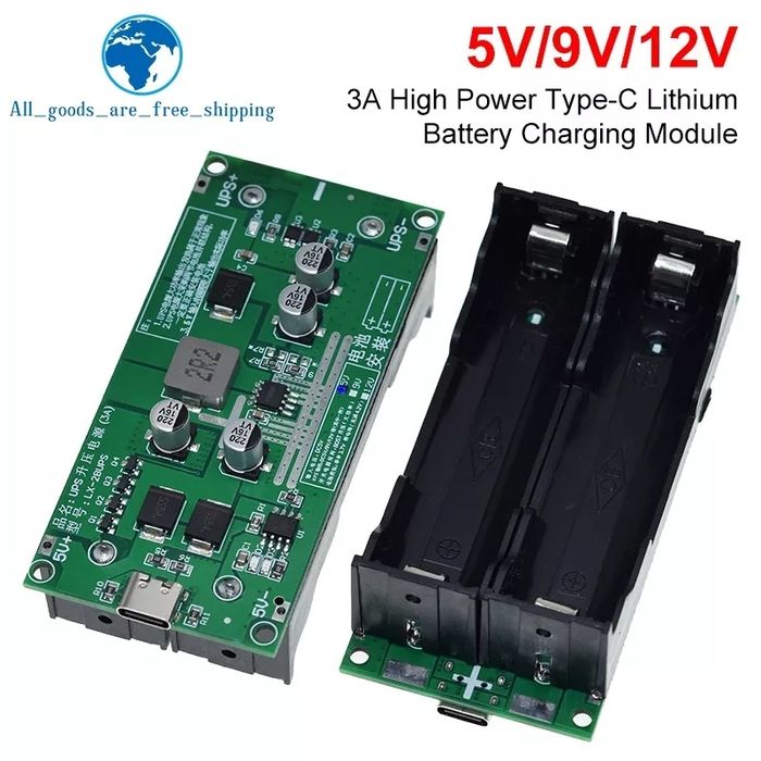 Плата UPS, источник безперебойного питания. Type-C, 15W, 3A. Зарядка