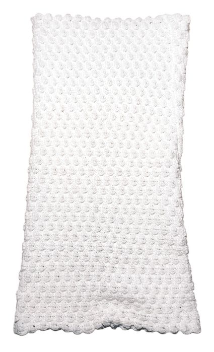 Długi biały Komin z zielonym brokatem