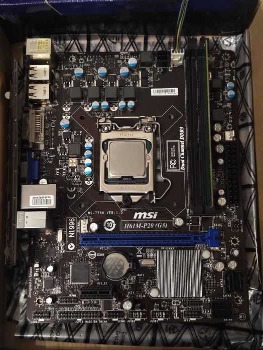 Płyta główna H61M z procesorem i3-3240 i 4GB RAM DDR3