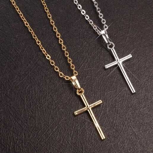 Colar / Fio com pendente. Cruz. Gold or Silver Cross