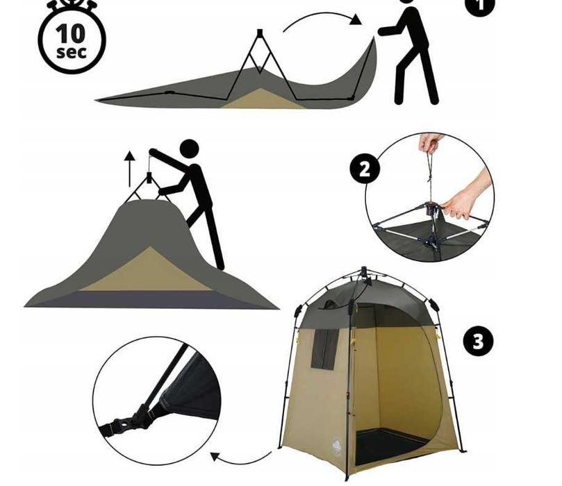 Namiot przebieralnia,  kabina prysznicowa, toaleta,  najlepsze namioty