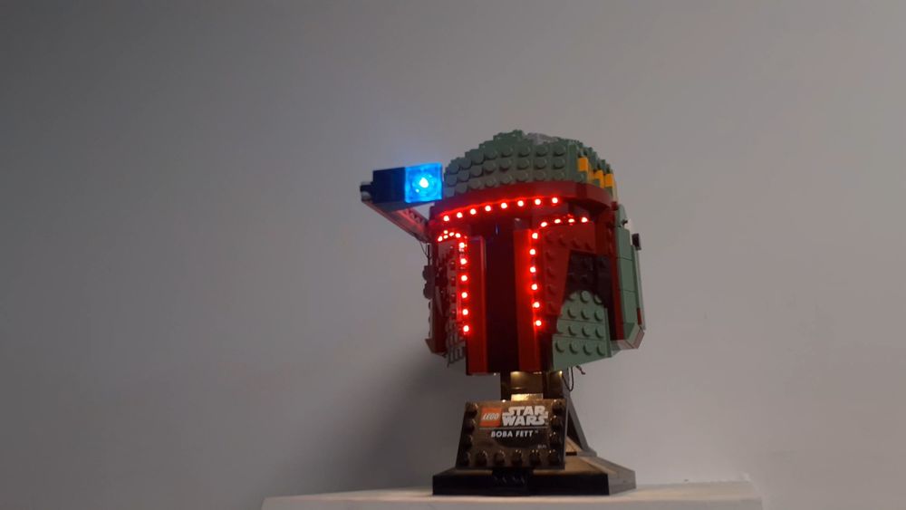 Lego Star Wars 75277 Hełm Boby Fetta podświetlenie LED głowa gwiezdne wojny boba fett z led