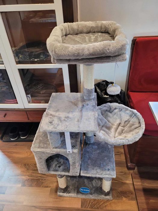Drapak dla kota z zabawką, wieża dla kotów , domek dla kota, NOWY
