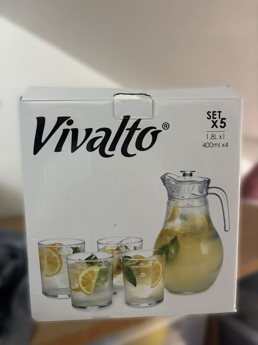 Conjunto de jarra de vidro + 4 copos