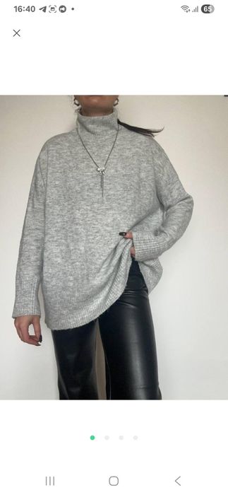 Светр сірий подовжений