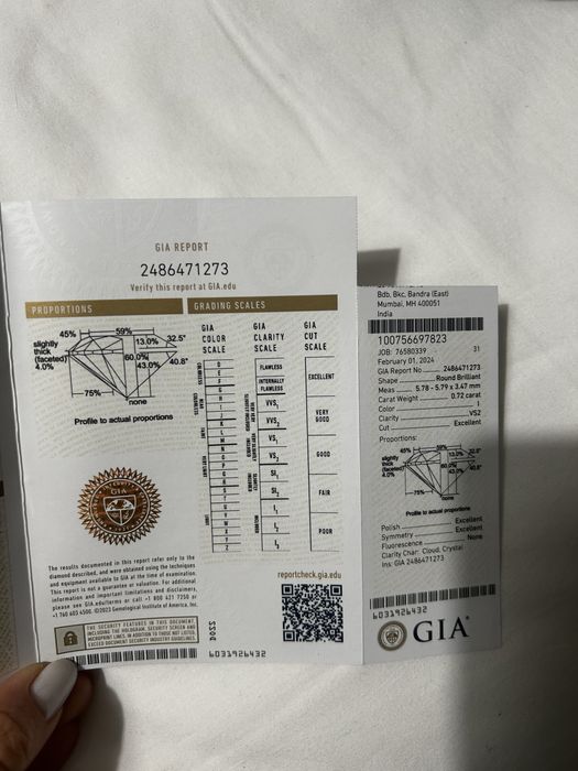 Anel noivado com diamante - GIA