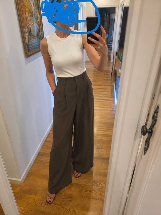 Spodnie wide leg Zara wysoki stan