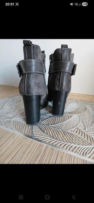 Botki damskie rozm.37. ERYNN jak nowe szare buty damskie