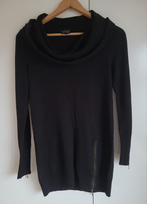 Dłuższy czarny sweter topshop