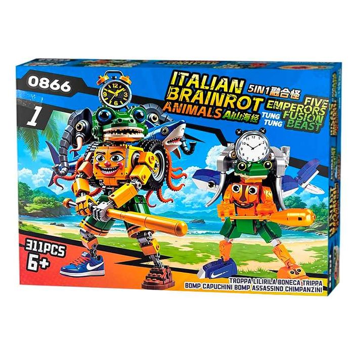 Лего Брейнрот Мега-герой 5в1. 311 деталей. 4 вида. Lego Brainrot