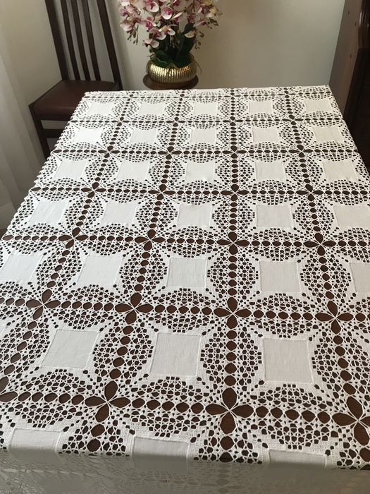 Toalha em renda e linho