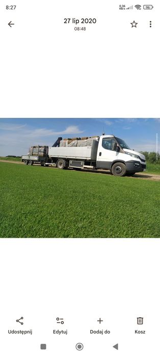 Trawa z rolki w rolce trawnik ogród transport HDS