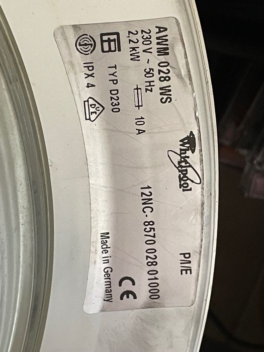 Máquina de lavar roupa Whirlpool peças