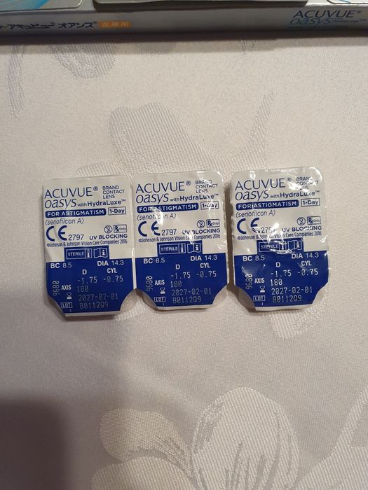 Acuvue oasys with HydraLuxe 1-day astigmatism soczewki kontaktowe -1,7